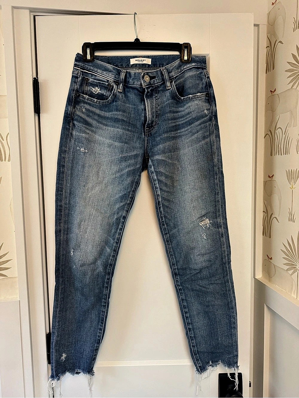 Moussy Vintage Distressed Blue Skinny Jeans